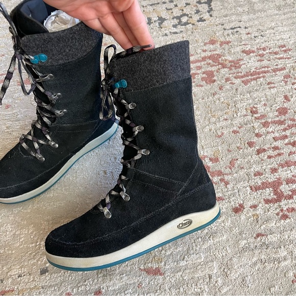 Chaco Black Umma Wool Suede Winter Boots Waterproof - Picture 7 of 12